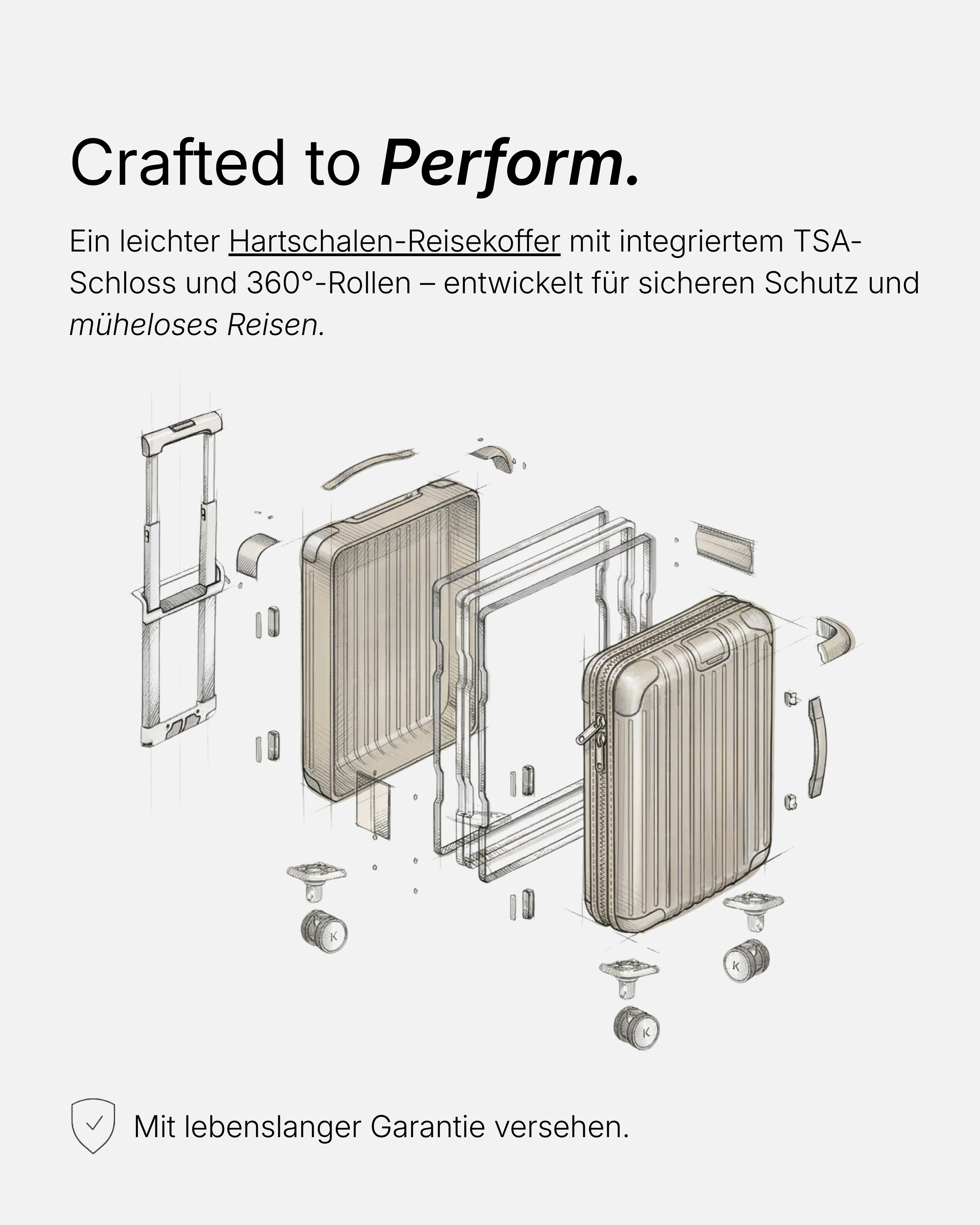 Essential travel suitcase