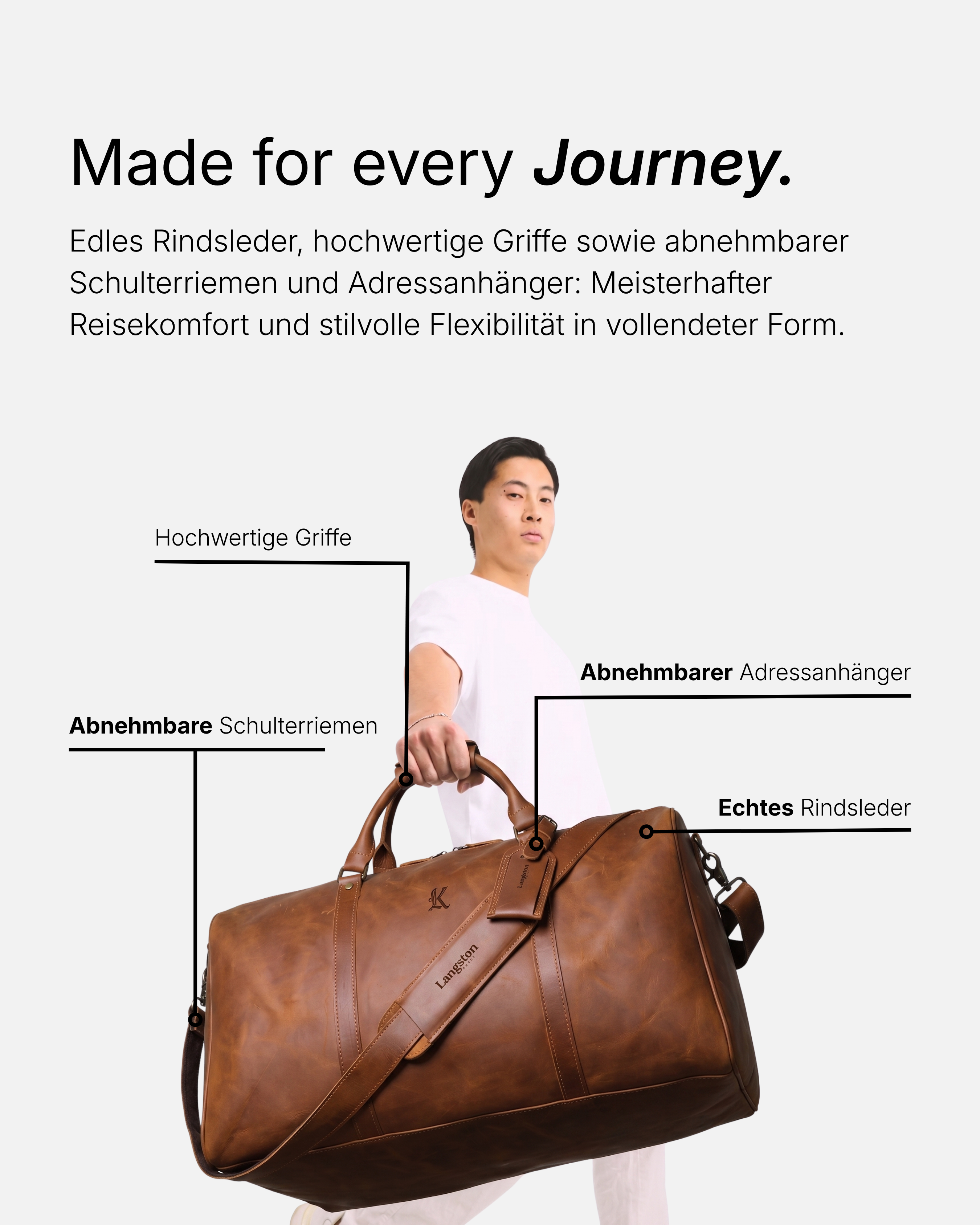 Yale Rindsleder Reisetasche
