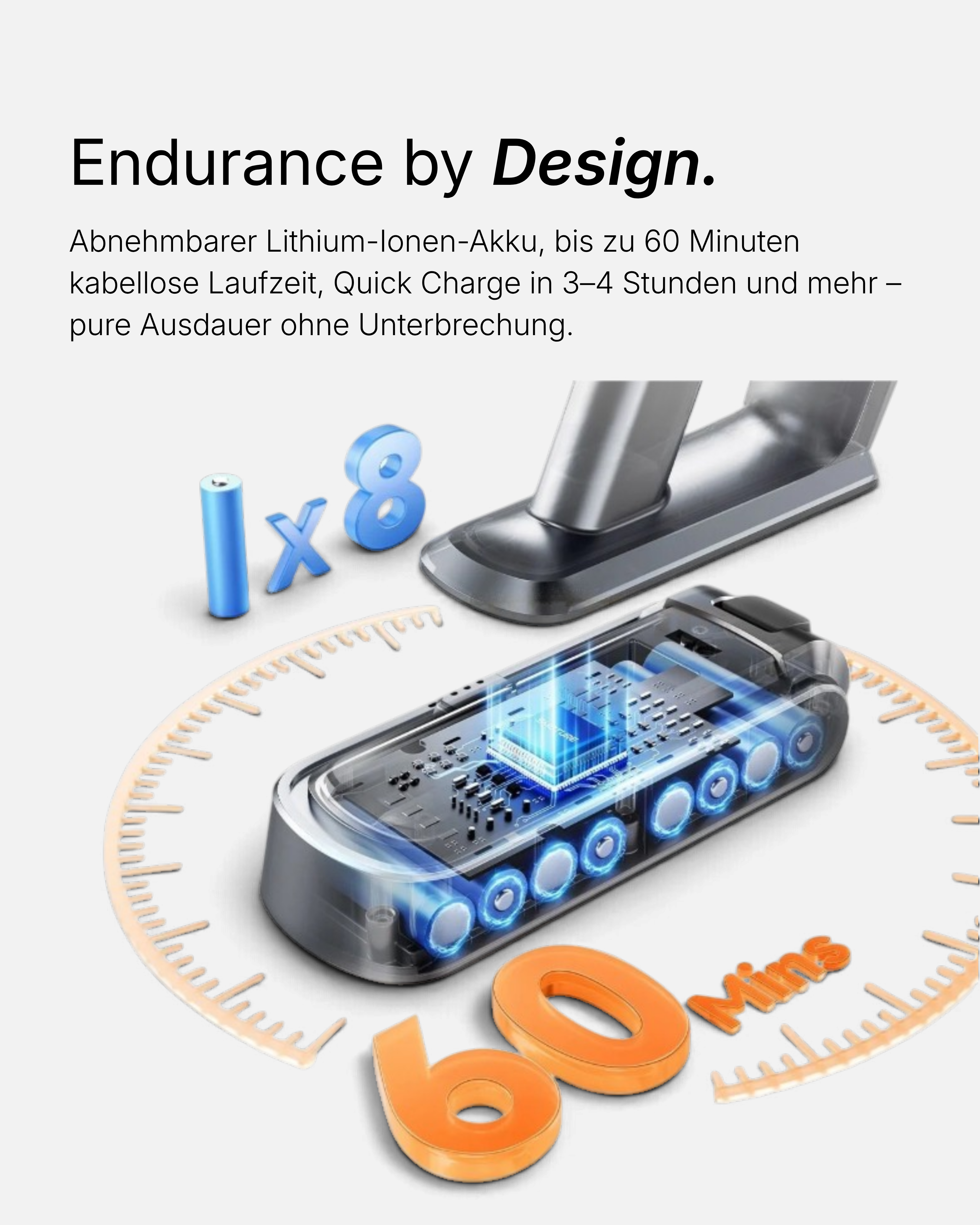 V90 Kabelloser Akku Staubsauger Beutellos